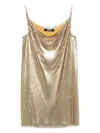 Versace Sequin Embellished Strappy Mini Dress In Gold