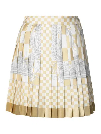 Versace Barocco Skirt In Beige