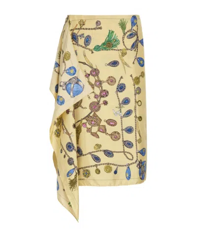 Versace Minimal Silk Wrap Dress In Multi