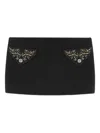 Versace Chic Fitted Mini Skirt With Embellished Pockets In Black