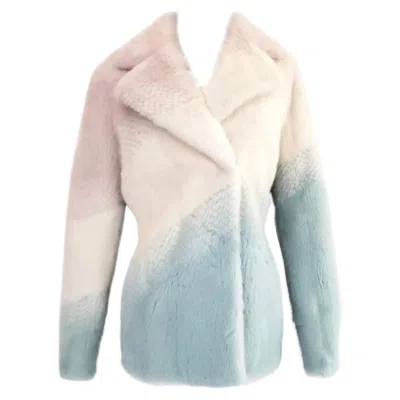 Pre-owned Versace Mink Fur Jacket Coat Nwt In Gray