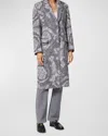 Versace Barocco Cashmere-blend Coat In Concrete Melange