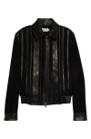 Versace Greca-embossed Panelled Jacket In Black