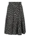 Versace Mixed Print Wool-blend A-line Skirt In Neutral