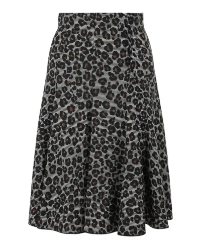 VERSACE MIXED PRINT A-LINE SKIRT