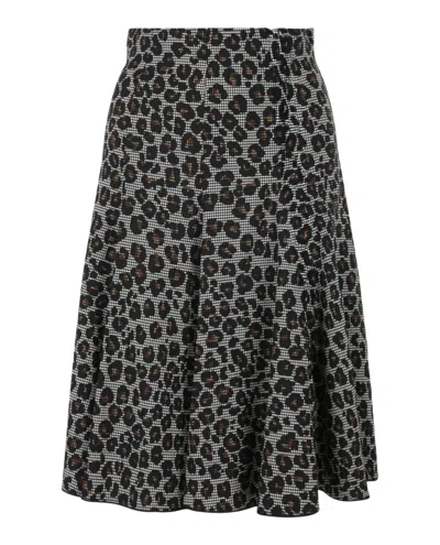 VERSACE MIXED PRINT A-LINE SKIRT