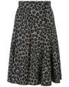 Versace Mixed Print Wool-blend A-line Skirt In Animal Print