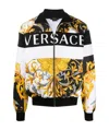 Versace Mixed Print Zip Sweatshirt In Black