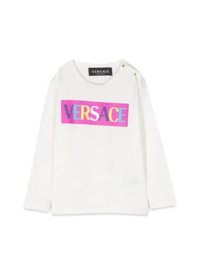 Versace Kids' ml Logo T-shirt In White