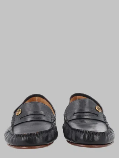 Versace Luxurious Goat Leather Loafers In Black