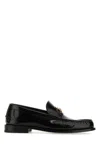 Versace Black Leather Medusa 95 Loafers In Black
