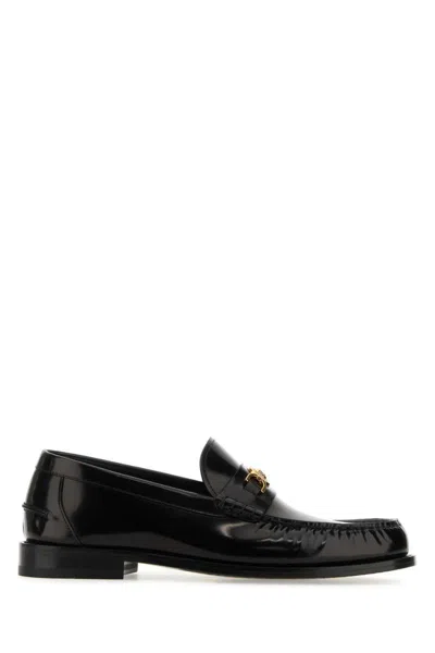 Versace Moccasters In Blackgold