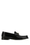 Versace Leopard Print Medusa Loafers In Blackgold