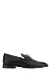 Versace Black Leather La Medusa Loafers In Multi