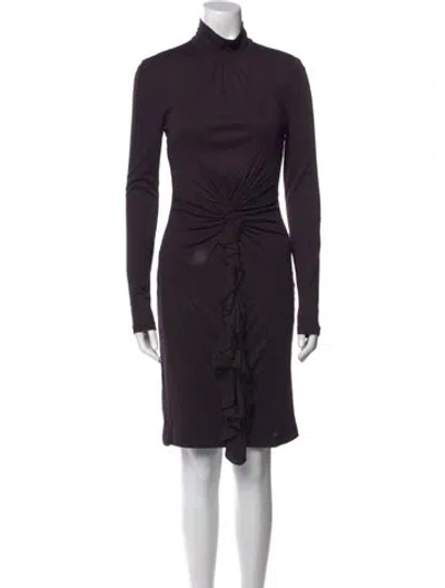 Pre-owned Versace Mock Neck Knee-length Dress In Black