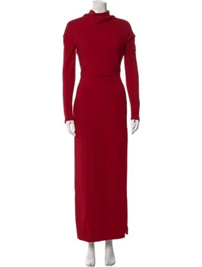 Pre-owned Versace Mock Neck Long Dress W/ Tags In Red