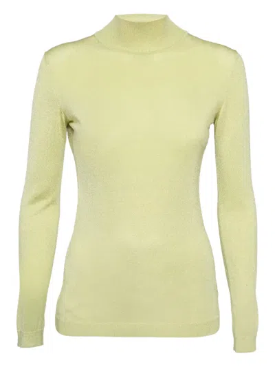 Pre-owned Versace Mock-neck Open-back Top In Green