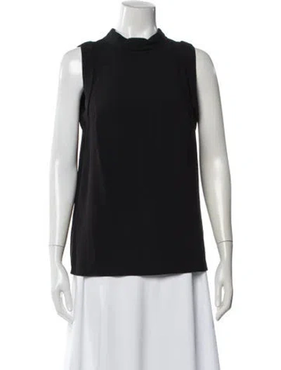 Pre-owned Versace Mock Neck Sleeveless Top In Black
