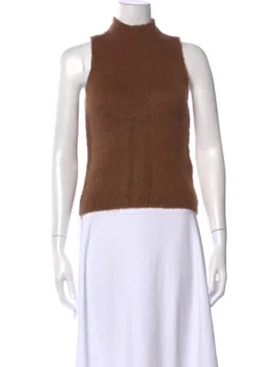 Pre-owned Versace Mock Neck Sweater In Brown