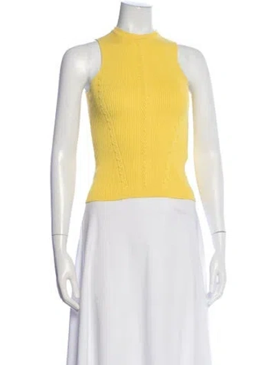 Pre-owned Versace Mock Neck Sweater In Yellow