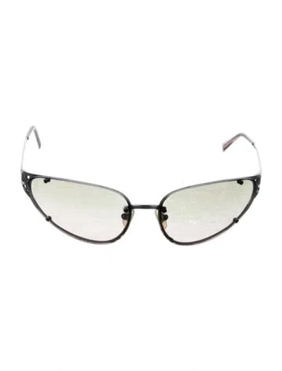 Pre-owned Versace Mod. 2213 Shield Sunglasses In Gray