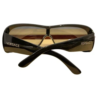 Pre-owned Versace Mod 4098_b Gb1/bg 120 3n Black Oversized Women Sunglasses,
