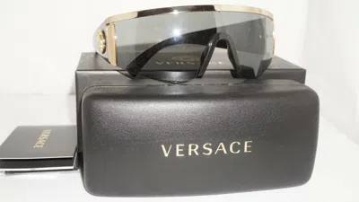 Pre-owned Versace Mod.2197 1000/6g Tribute Collection Black & Gold Women's Sunglasses In Silver Mirror
