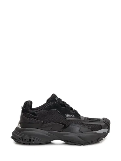 Versace Low Top Sneakers In Black