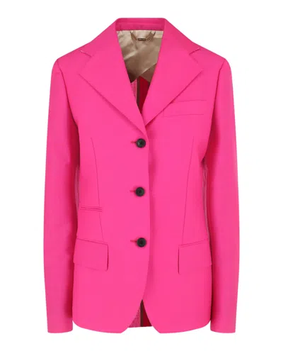 Versace Mohair Blend Blazer In Pink