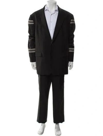 Pre-owned Versace Mohair Striped Two-piece Blazer In Black
