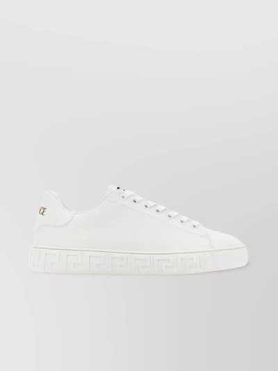 Versace Molded Sole Nylon Greca Sneakers In White