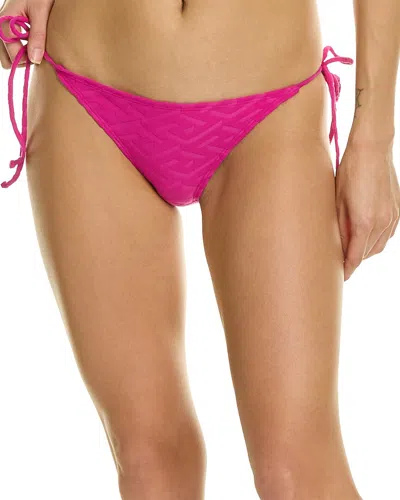 Versace Monogram Bikini Bottom In Pink