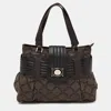 VERSACE MONOGRAM FABRIC AND LEATHER MEDUSA TOTE