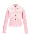 Versace Monogram-jacquard Cotton Denim Jacket In Pink