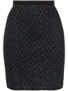 Versace La Greca Medusa Jacquard Knit Skirt, Female, Black, 44 In Black