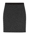 Versace Monogram-jacquard Knit Skirt In Black