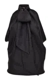 Versace Monogram Jacquard Silk-satin Blouse In Black