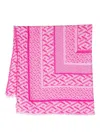 Versace All-over Monogram-print Scarf In Pink