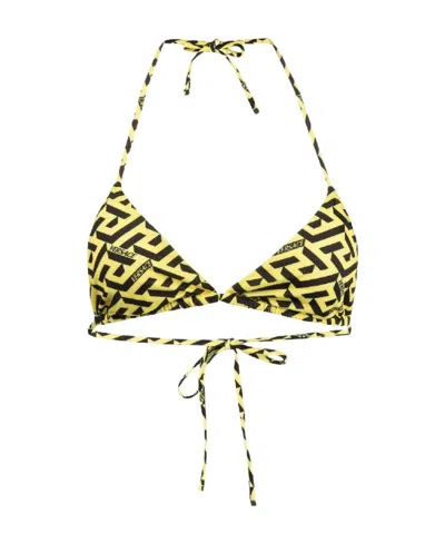 Versace Monogram-print Triangle Bikini Top