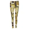 Versace Rodeo Barocco Harness Stretch Legging Pants In Gold