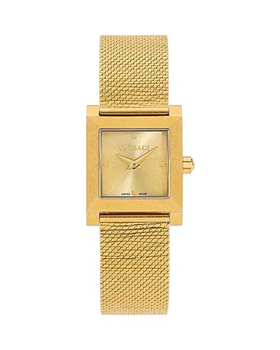 Versace Mosaic Watch, 22mm X 22mm In Gold