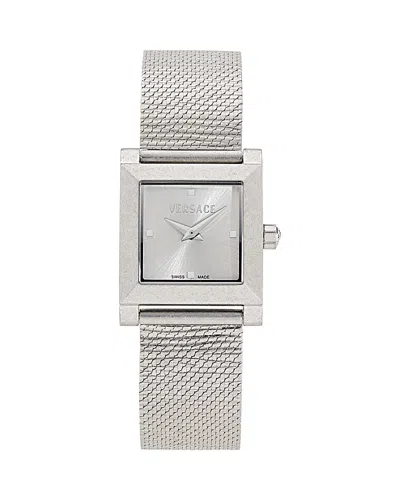Versace Mosaic Watch, 22mm X 22mm In Silver