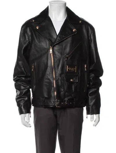 Pre-owned Versace Moto Jacket In Black