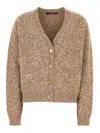 Versace Moulin Cashmere-blend Knit Boxy Cardigan In Brown