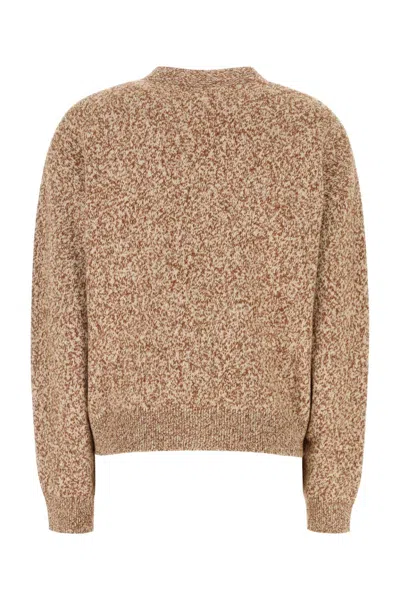 Versace Mouliné Cashmere-blend Knit Boxy Cardigan In Brown