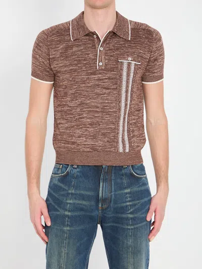 Versace Mouliné Knit Polo Shirt