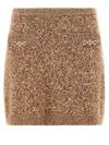Versace Minigonna In Misto Lana Vergine Bicolor Donna In Brown