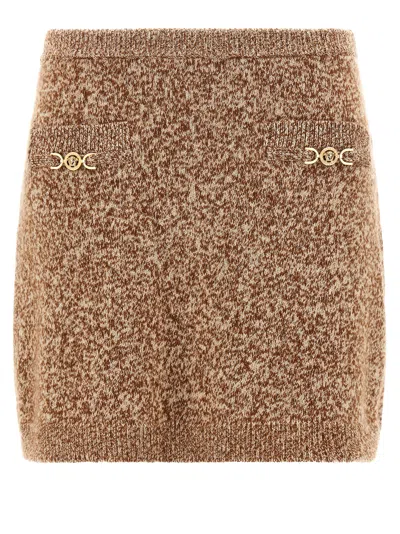 Versace Mouline Skirt In Brown
