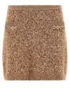 Versace Minigonna In Misto Lana Vergine Bicolor Donna In Brown