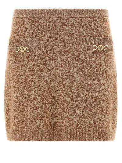 Versace 'mouline' Skirt In Brown